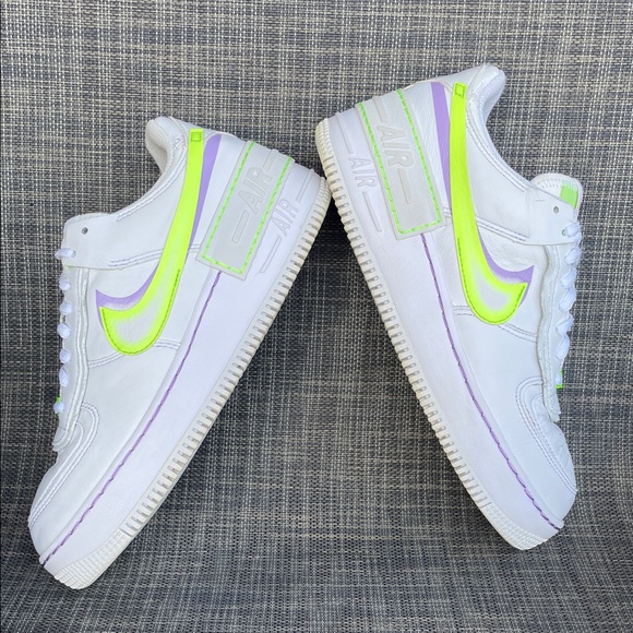 Nike Women's Air Force 1 Shadow 'White Electric Green' Sneakers Shoes size 8 - Picture 9 of 13
